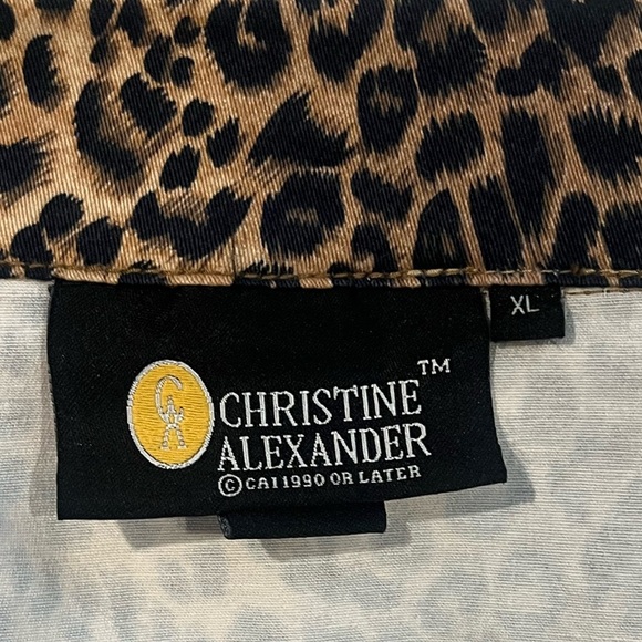 Christine Alexander XL Leopard Print Jacket w/ Rhinestones & Rhinestone Buttons - Picture 6 of 11